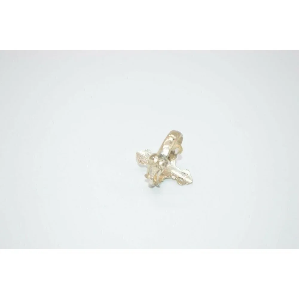 Crucifix Religious Cross Silver Tone Statement